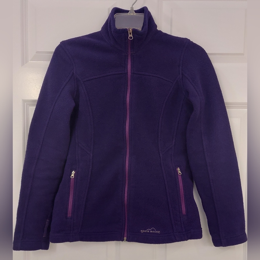 EDDIE BAUER | Size S, Deep Purple  Polartec Full-Zip Fleece Jacket. 4 Pockets.